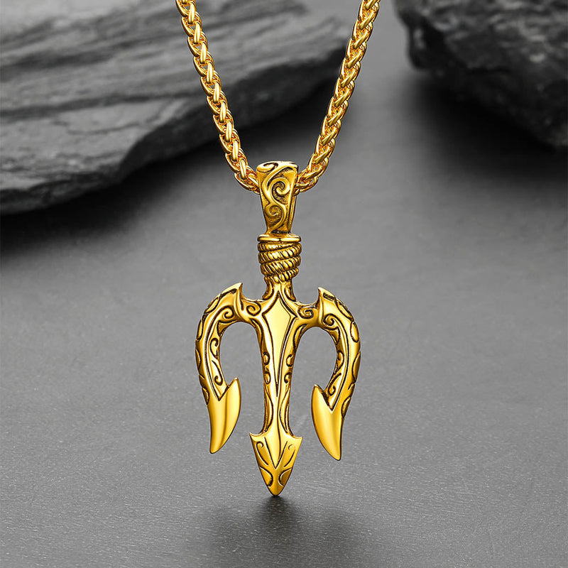 Poseidon Trident Necklace Ancient Greek Mythology Pendant