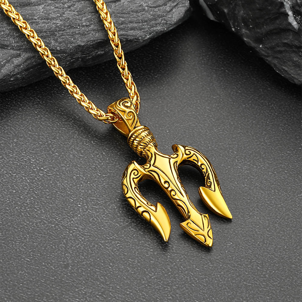 Poseidon Trident Necklace Ancient Greek Mythology Pendant