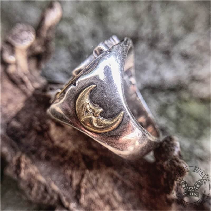 Trident of Poseidon Sterling Silver Petrine Cross Ring