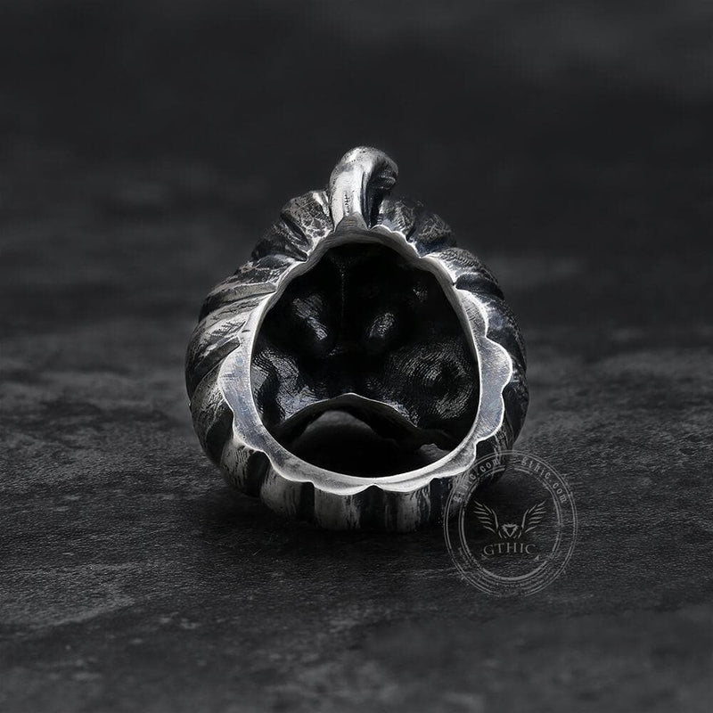 Pumpkin Skull Sterling Silver Brass Ring