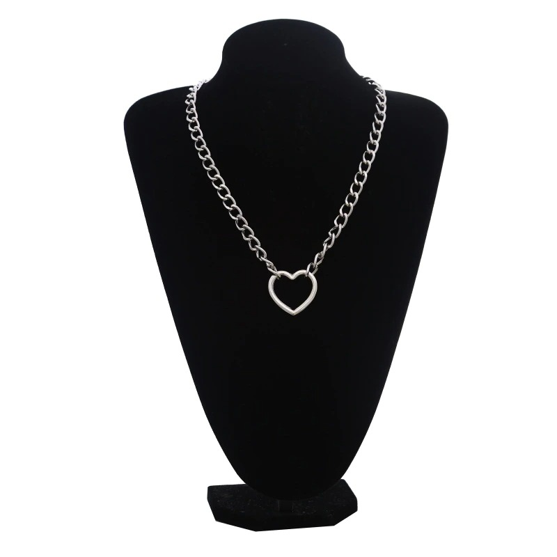 Punk Chain With Lock Necklace for and / Aesthetic Necklace With Padlock Pendant