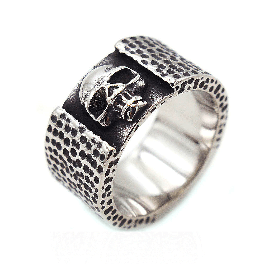 Punk Gothic 316l Stainless Steel Skull Ring / Motorcycle Biker Jewelry