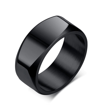 Punk Stainless Steel Ring / Black Wedding Band / Metal Ring