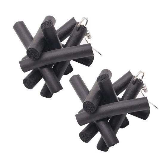 Punk Style Drop Earrings / Handmade Original Rubber Earrings / Earrings for