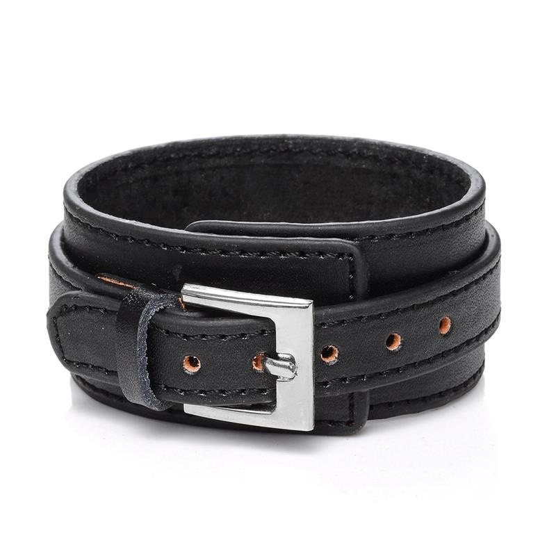 Punk Style Genuine Leather Wristband Wide / Adjustable Cuff Braceletsin a Black and Brown Colours