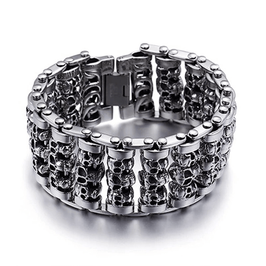 Punk Style Multiple Skull Heads Charm Bracelets for / 316 Stainless Steel Jewelry