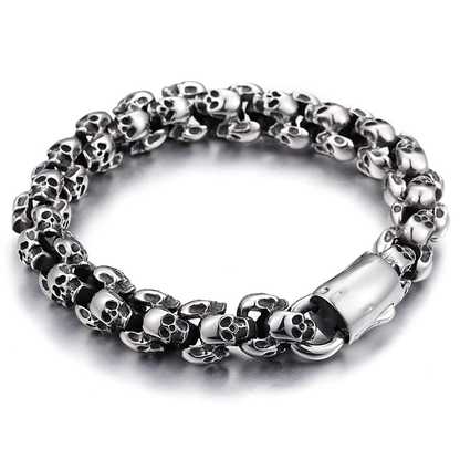 Punk Syle Skull Bracelet / Stainless Steel Jewelry / Cool Man's Bracelet