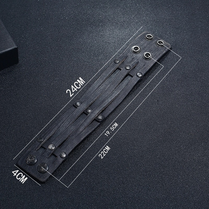 Punk Wide Leather Bracelet With Rivet / Bracelet for and