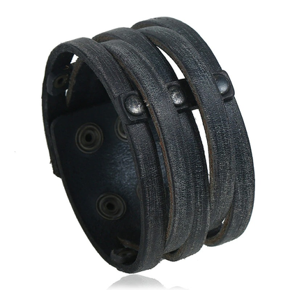 Punk Wide Leather Bracelet With Rivet / Bracelet for and