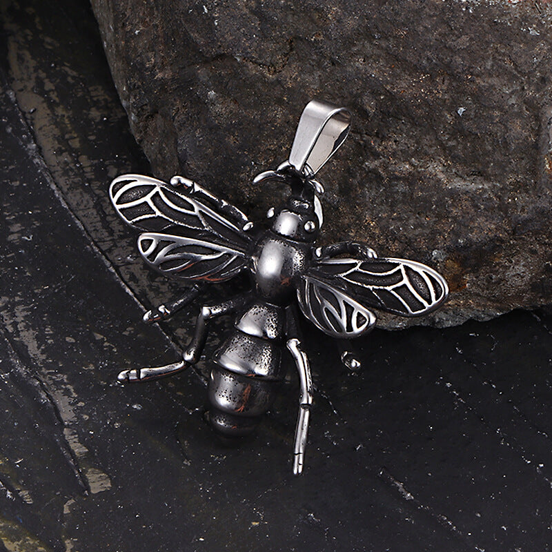 Punk Bee Stainless Steel Insect Pendant