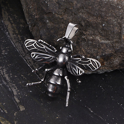 Punk Bee Stainless Steel Insect Pendant