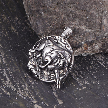 Punk Bull Charging Stainless Steel Animal Pendant