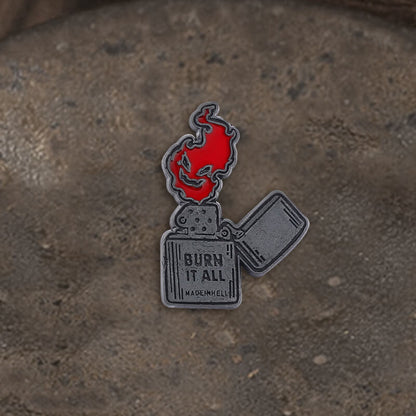 Punk Burning Skull Alloy Brooch