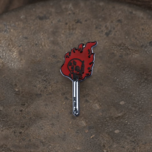 Punk Burning Skull Alloy Brooch