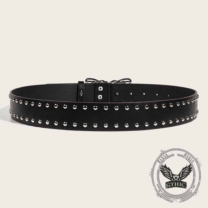 Punk Butterfly Buckle Rivet Pu Leather Belt
