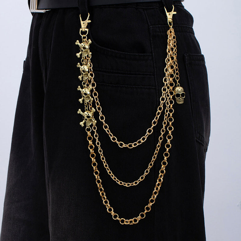 Punk Cross Skull Multilayer Alloy Pants Chain