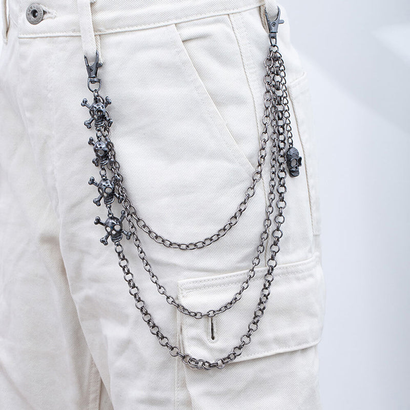 Punk Cross Skull Multilayer Alloy Pants Chain