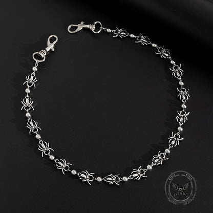 Punk Dark Spider Alloy Biker Pants Chain