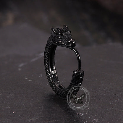 Punk Dragon Shape Stainless Steel Hoop Earrings