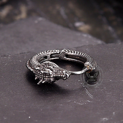 Punk Dragon Shape Stainless Steel Hoop Earrings
