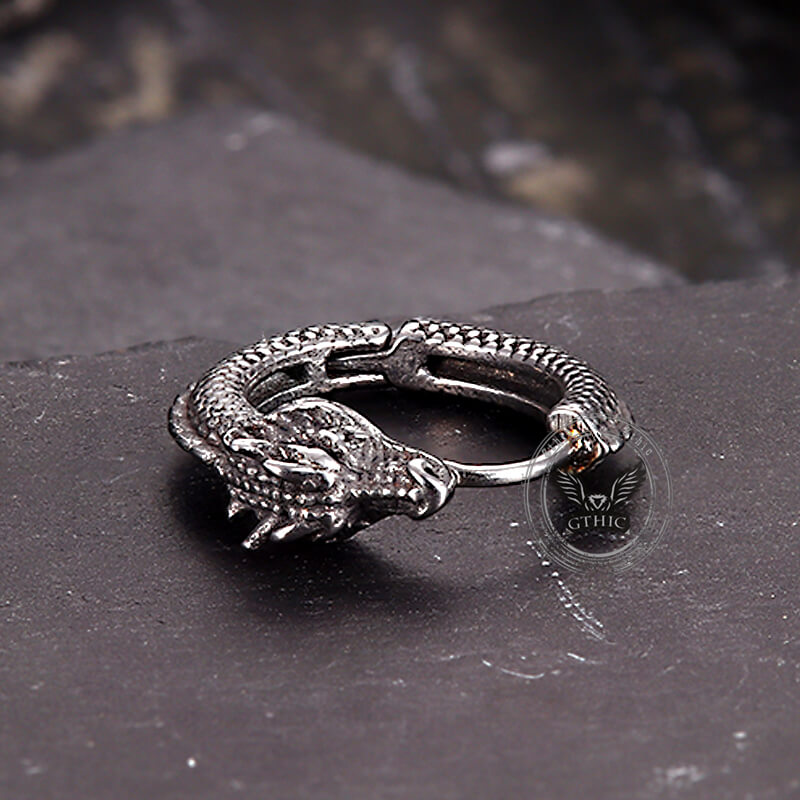 Punk Dragon Shape Stainless Steel Hoop Earrings