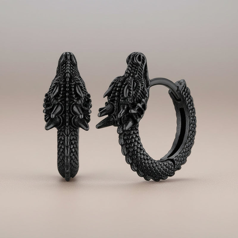 Punk Dragon Shape Stainless Steel Hoop Earrings