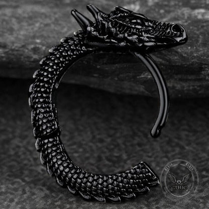 Punk Dragon Shape Stainless Steel Hoop Earrings