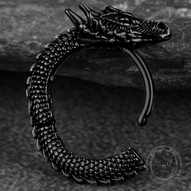 Punk Dragon Shape Stainless Steel Hoop Earrings
