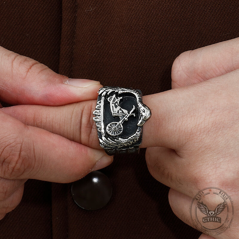 Punk Eagle Motorcycle Stainless Steel Biker Ring