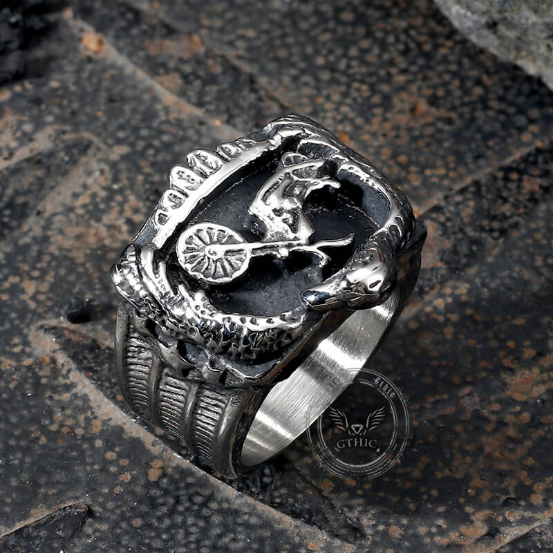 Punk Eagle Motorcycle Stainless Steel Biker Ring