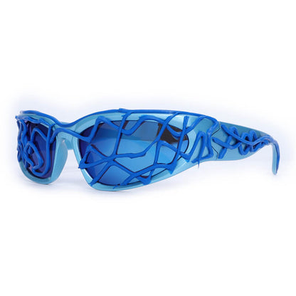 Punk Snake Pattern Drip Glue Pc Sunglasses