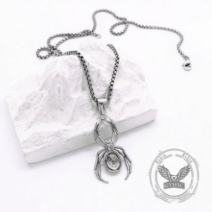 Punk Gemstone Spider Stainless Steel Animal Pendant