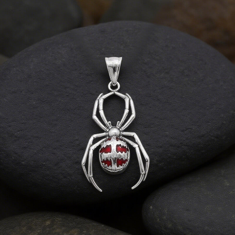 Punk Gemstone Spider Stainless Steel Animal Pendant
