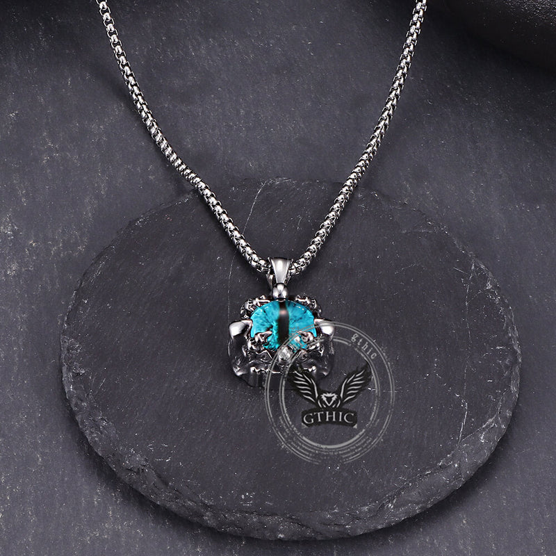 Punk Hiphop Evil Eye Stainless Steel Skull Pendant