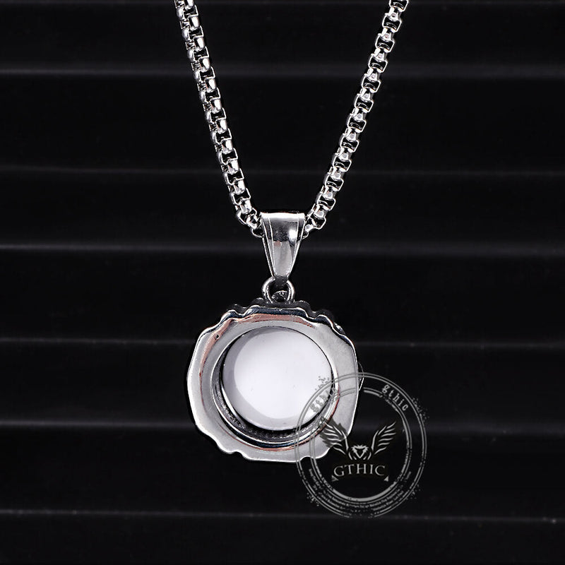 Punk Hiphop Evil Eye Stainless Steel Skull Pendant