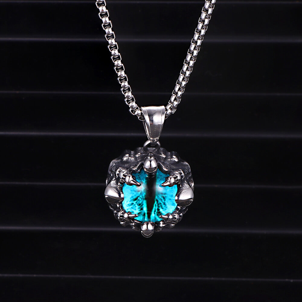Punk Hiphop Evil Eye Stainless Steel Skull Pendant