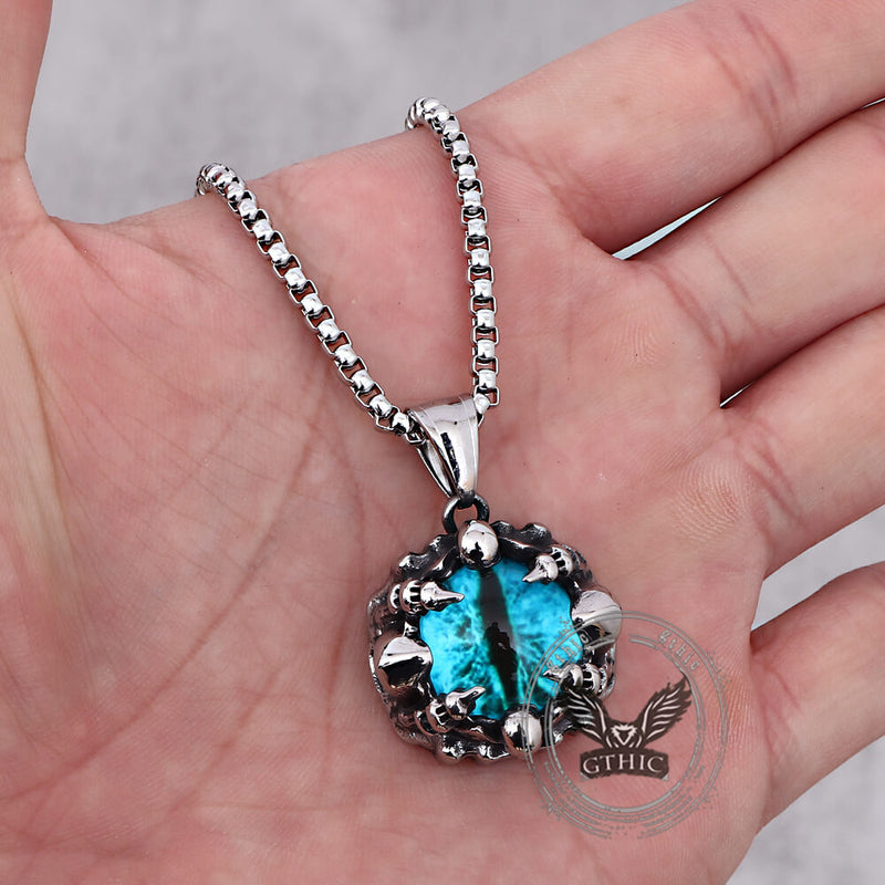 Punk Hiphop Evil Eye Stainless Steel Skull Pendant