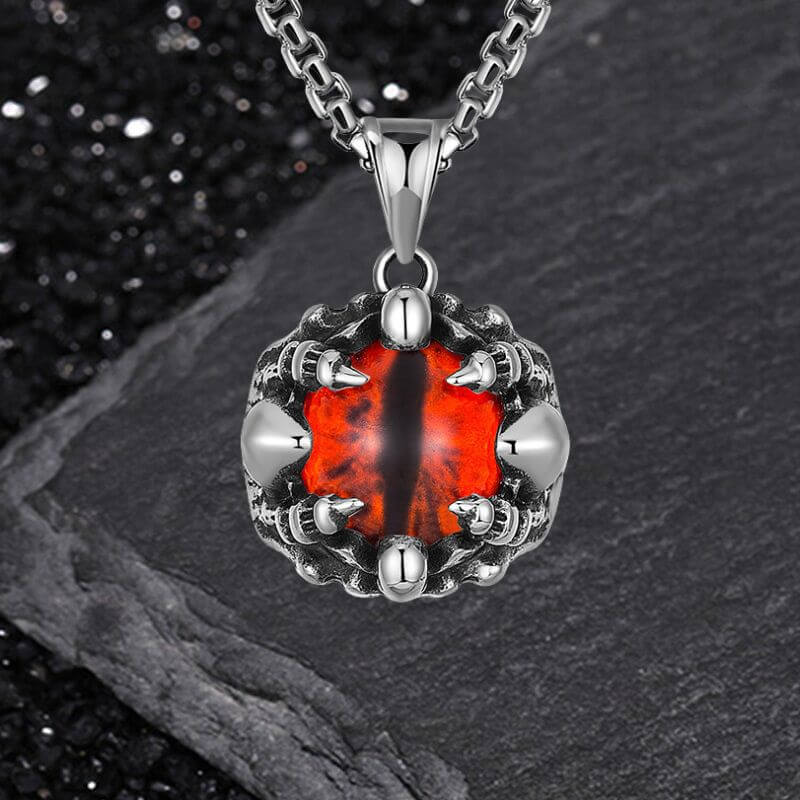 Punk Hiphop Evil Eye Stainless Steel Skull Pendant