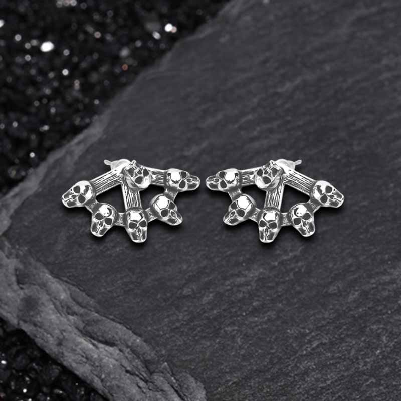 Punk Multi-skull Stainless Steel Stud Earrings