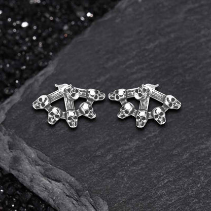Punk Multi-skull Stainless Steel Stud Earrings