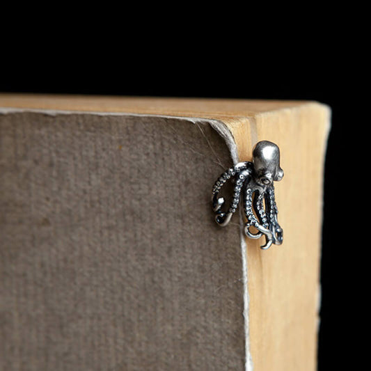 Punk Octopus Sterling Silver Ear Cuff