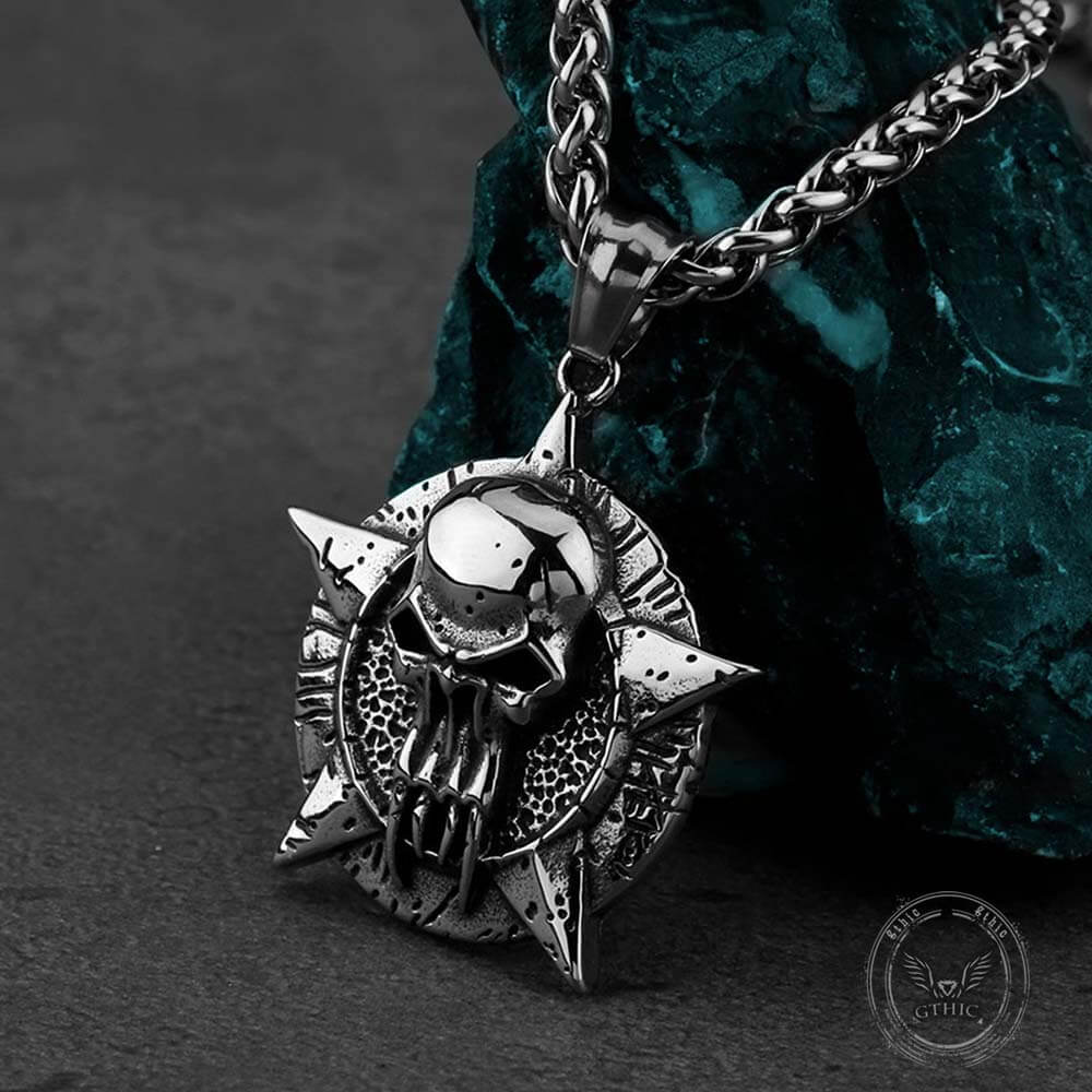 Punk Pentagram Skull Stainless Steel Pendant