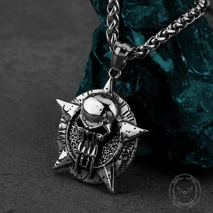 Punk Pentagram Skull Stainless Steel Pendant