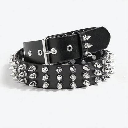 Punk Rock Spiked Rivet Handmade Pu Leather Belt