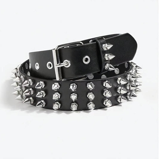 Punk Rock Spiked Rivet Handmade Pu Leather Belt
