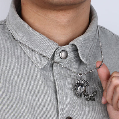 Punk Screw Heart Stainless Steel Gothic Pendant