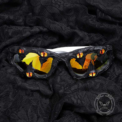 Punk Sharp Teeth Eyeballs Drip Glue Pc Sunglasses