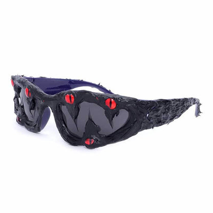 Punk Sharp Teeth Eyeballs Drip Glue Pc Sunglasses