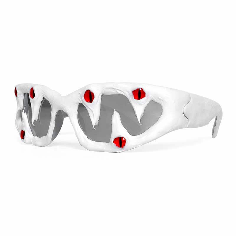 Punk Sharp Teeth Eyeballs Drip Glue Pc Sunglasses