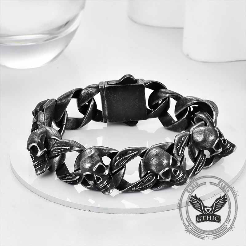 Punk Skull Head Stainless Steel Hip-hop Bracelet